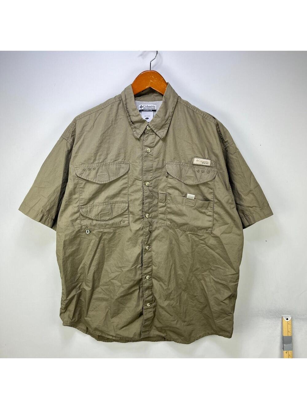 Vintage Columbia PFG Short Sleeve Fishing Button Up Shirt L